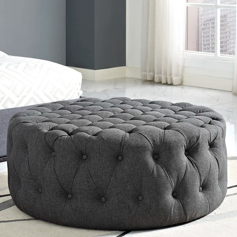 Modway Copper Grove Harrison Blue Amour Fabric Ottoman