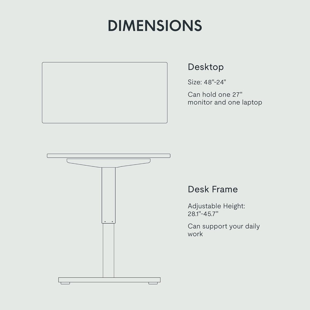 FLEXISPOT EN1 One-Piece Standing Desk 55 x 28 Inch Electric Adjustable Height Desk for Home Office and Computer Workstation (White Frame + 55" Maple Top, 2 Packages)