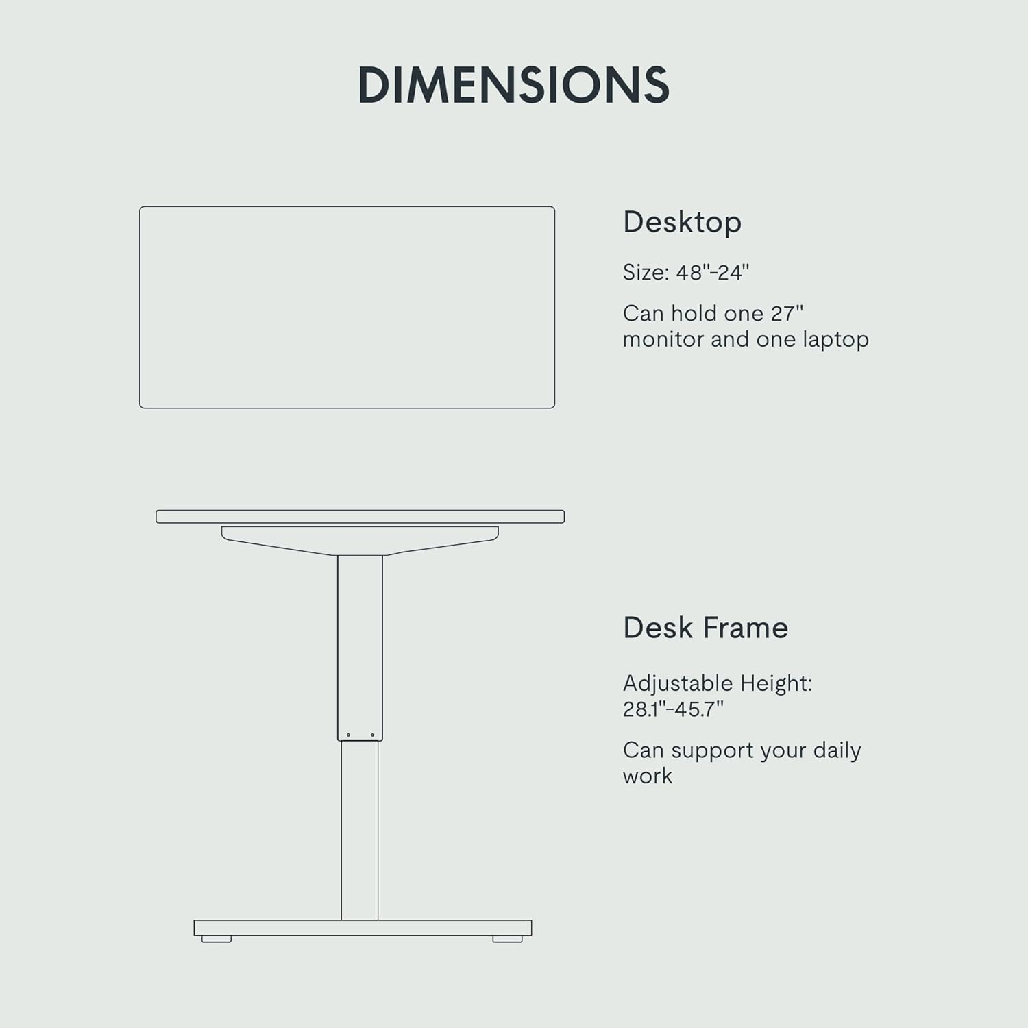 FLEXISPOT EN1 One-Piece Standing Desk 55 x 28 Inch Electric Adjustable Height Desk for Home Office and Computer Workstation (White Frame + 55" Maple Top, 2 Packages)