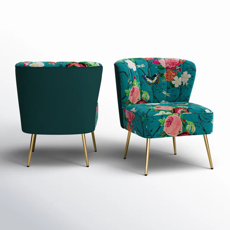 Felicia Polyester/Velvet Barrel Chair