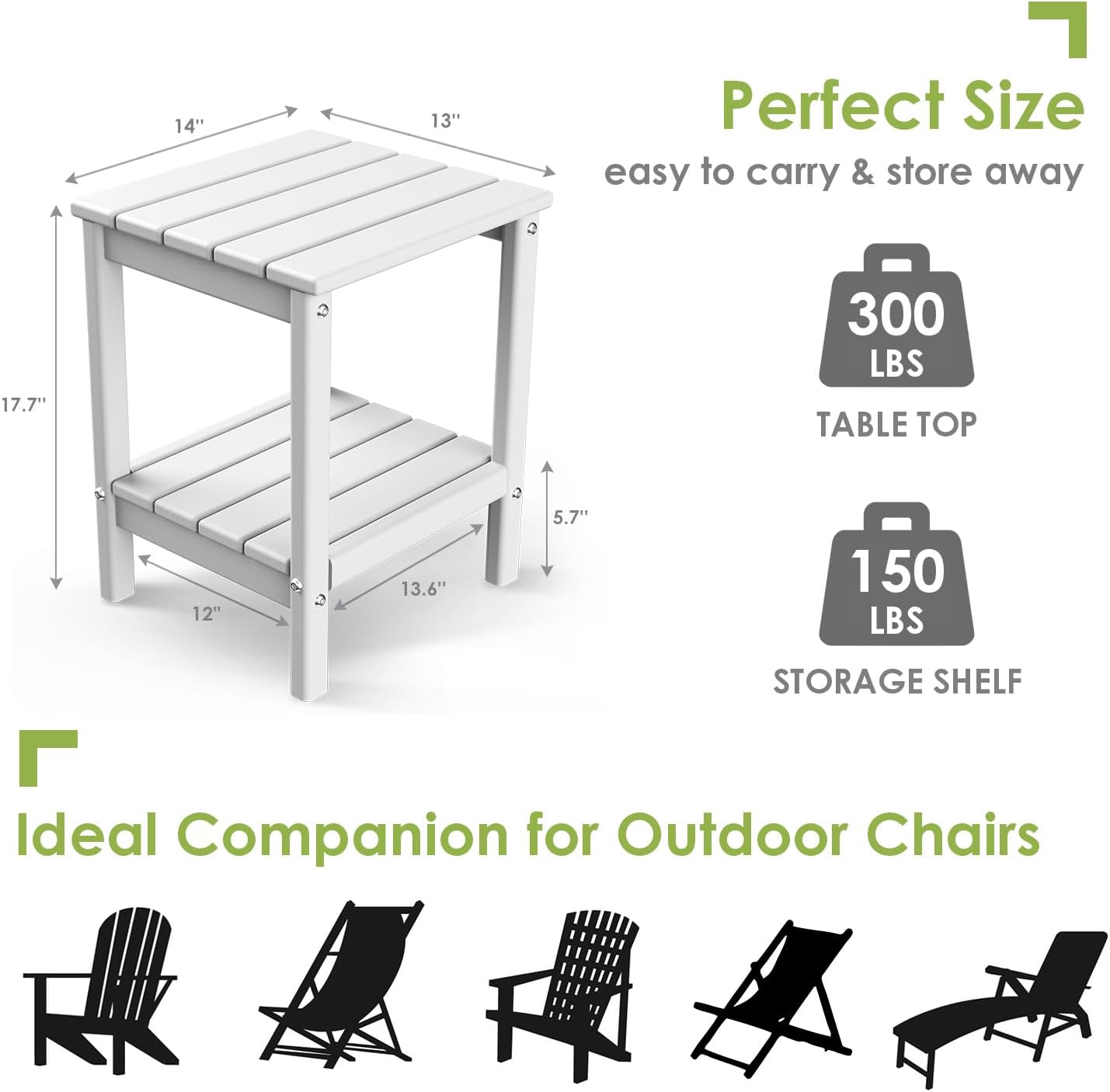 GREENVINES Outdoor Rocking Chairs | Set of 2 | Porch Rocker | HDPE Plastic | Black | Oversized Rockers | High Back | Big & Tall | Ladder Back | for Patio Outside Backyard Balcony Garden