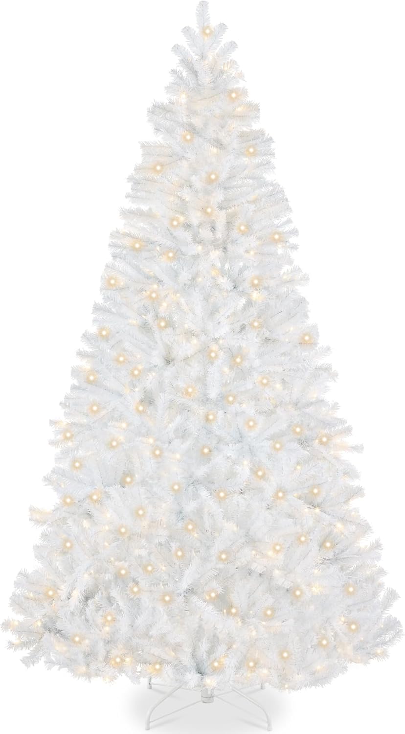 Best Choice Products Artificial Christmas Tree, 6ft Premium Pre-Lit Realistic Spruce Holiday Décor w/Dense Branches, Metal Base - Green Spruce