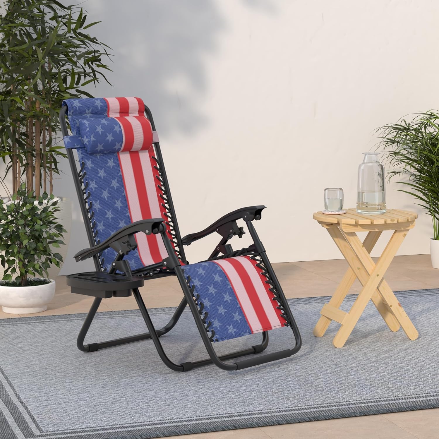 Best Choice Products Set of 2 Adjustable Steel Mesh Zero Gravity Lounge Chair Recliners w/Pillows and Cup Holder Trays - Beige