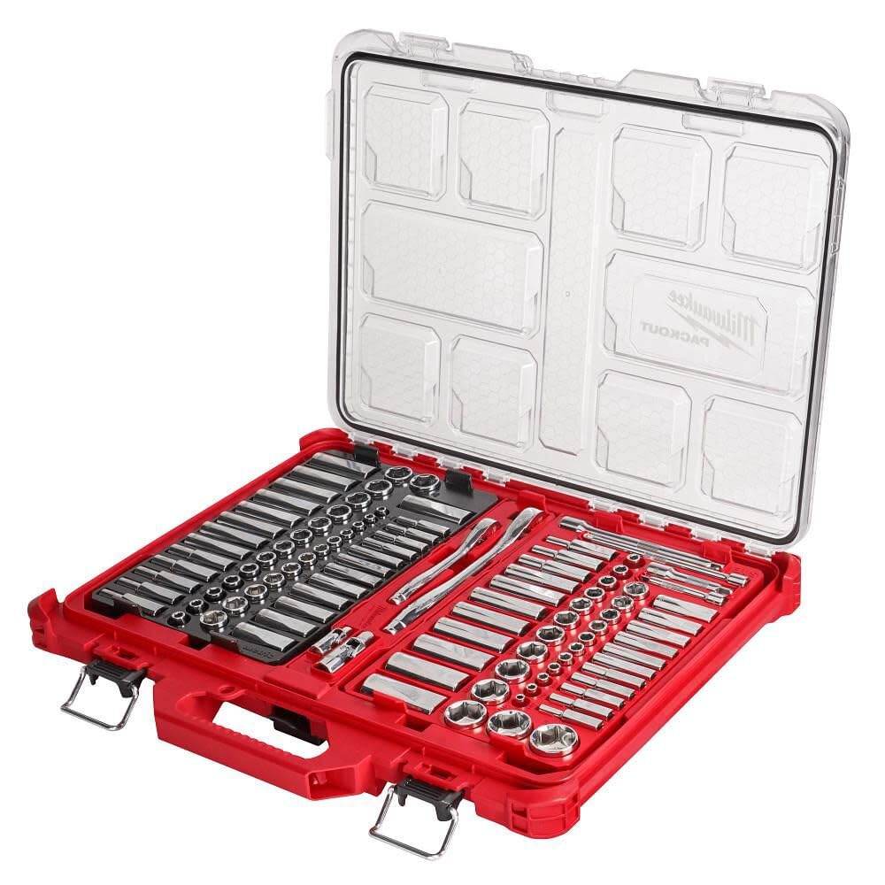 Milwaukee Electric - 1/4-3/8 106PC Rat. and Socket Set in PKOUT SAE-MM
