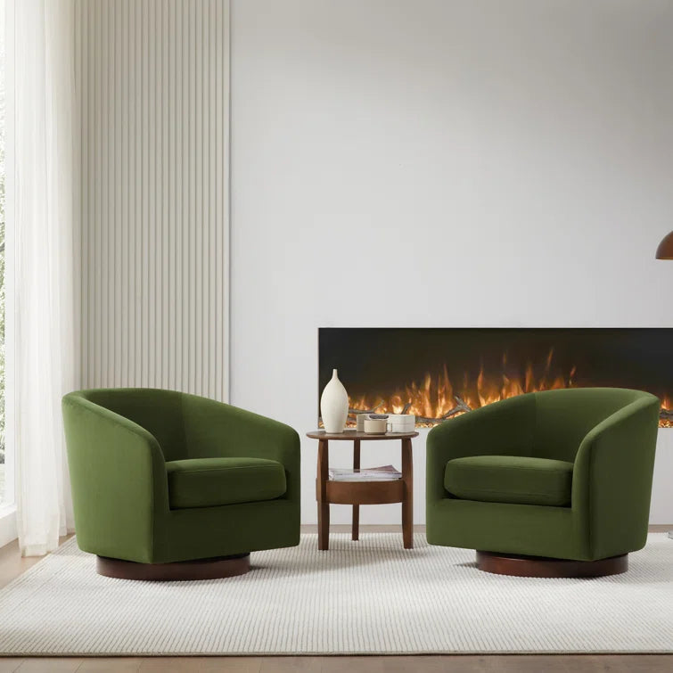 Bennett Upholstered Swivel Barrel Chair