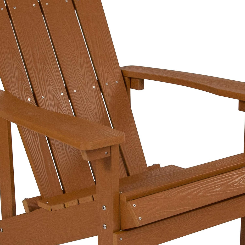 Flash Furniture Charlestown Commercial Grade Indoor/Outdoor Adirondack Chair, Weather Resistant Durable Poly Resin Deck and Patio Seating, Green