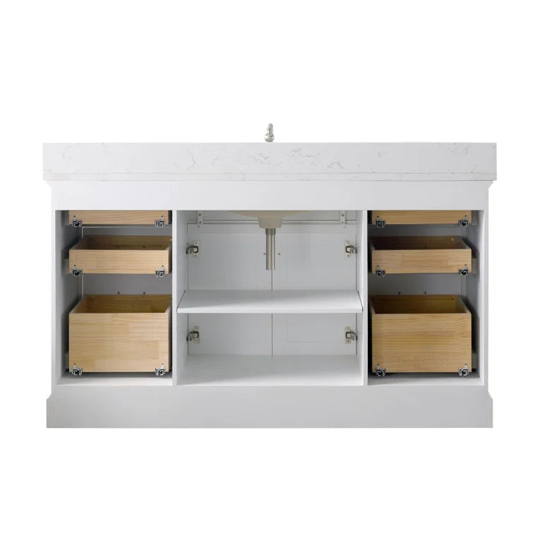 Annaline 60'' Single Bathroom Vanity with Engineered Stone Top
