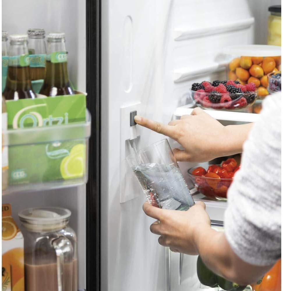 GE GNE27JYMFS 36" French Door Refrigerator with 27 cu. ft. Total Capacity Energy Star LED Lighting Internal Water Dispenser Spill-Proof Shelves in Fingerprint Resistant Stainless Steel