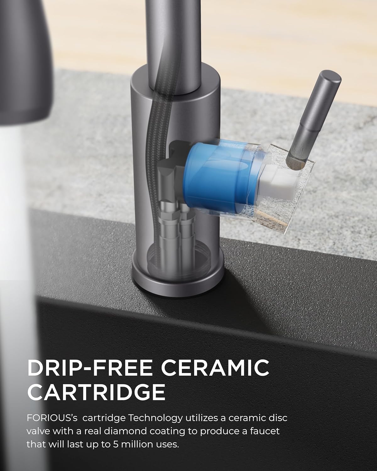 FORIOUS Touchless Kitchen Faucets, Brushed Nickel Kitchen Faucet with Pull Down Sprayer, Single Handle Smart Motion Sensor Kitchen Sink Faucet,Contemporary Hands-Free Sink Faucet for Farmhouse Laundry