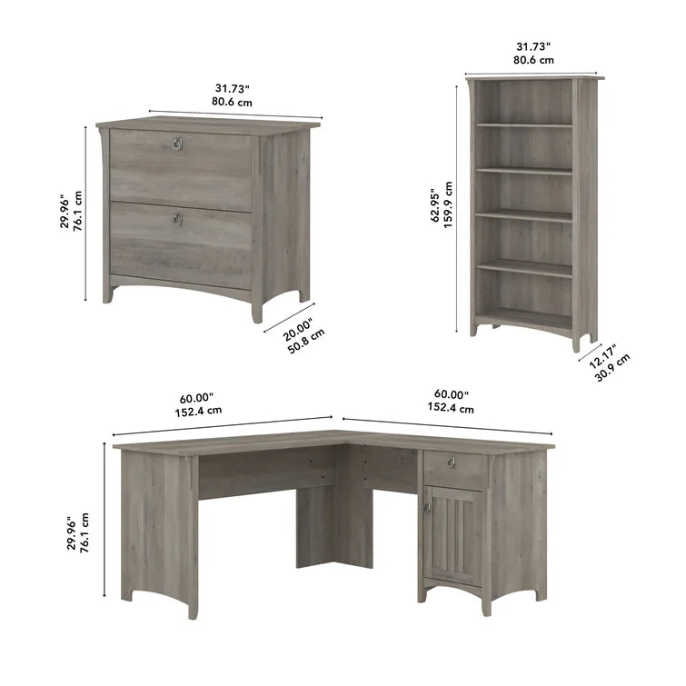 Khadesha 3 Piece Computer Desk Office Set
