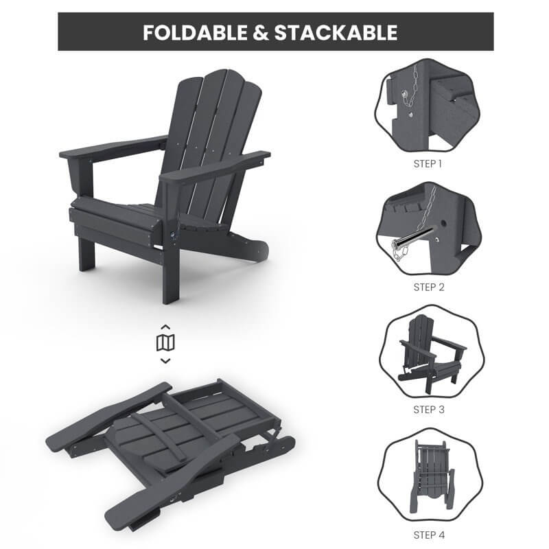 High Density Polyethylene Folding Adirondack Chair