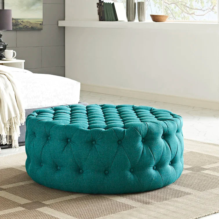 Modway Copper Grove Harrison Blue Amour Fabric Ottoman
