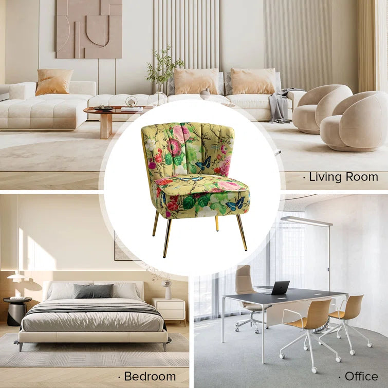 Felicia Polyester/Velvet Barrel Chair