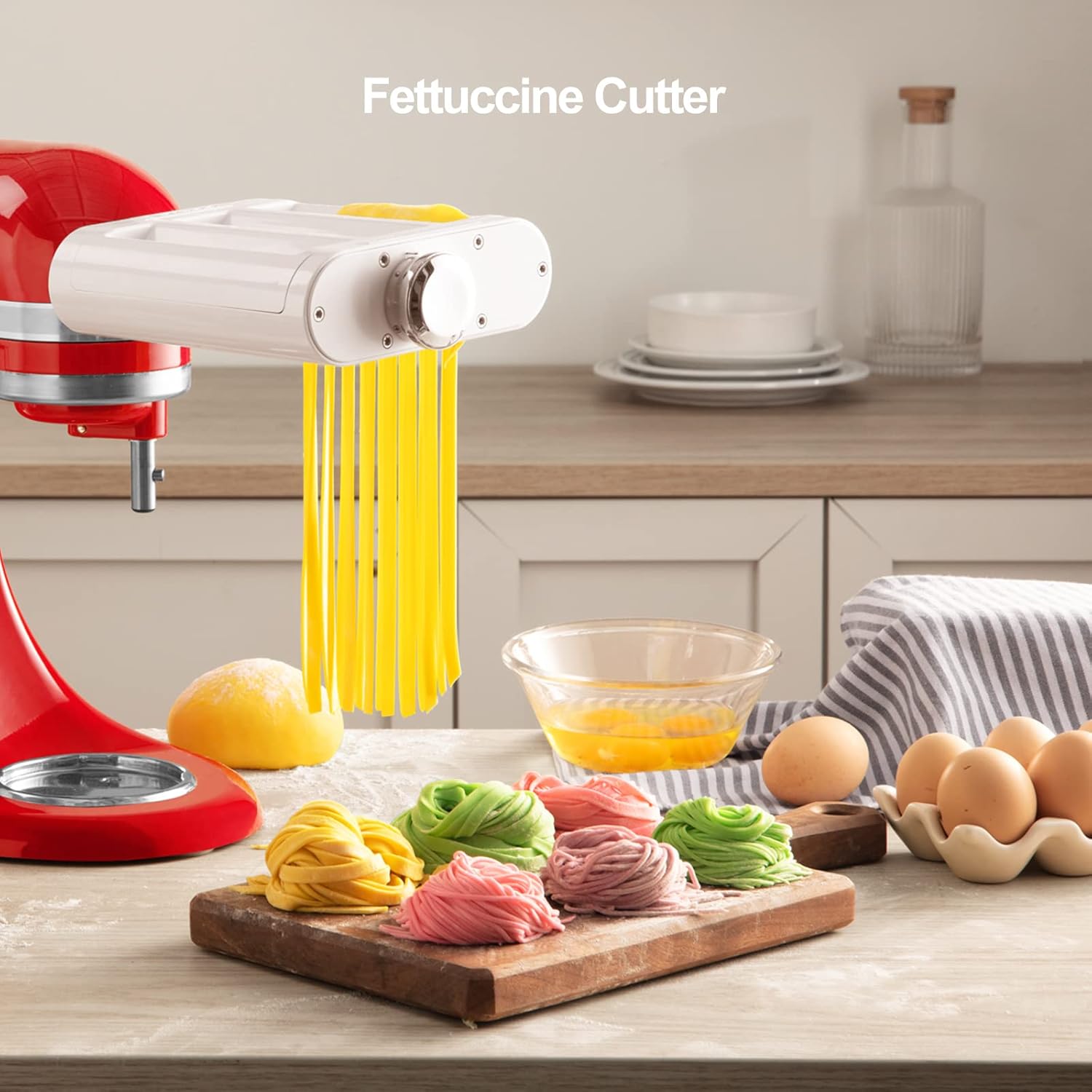 ANTREE 3-IN-1 Pasta Attachment & Ravioli Attachment for KitchenAid Stand Mixers, Pasta Maker Assecories included Pasta Sheet Roller, Spaghetti Cutter and Ravioli Maker Attachment