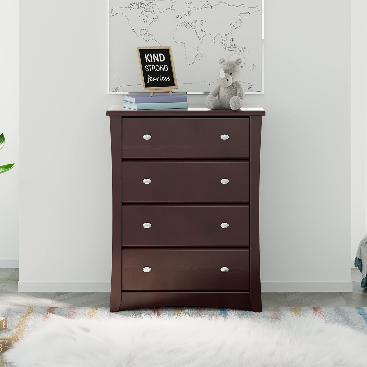 Storkcraft Crescent 6 Drawer Double Dresser (Pebble Gray) – GREENGUARD Gold Certified, For Nursery, Dresser, Kids Nursery Organizer, Chest of Drawers