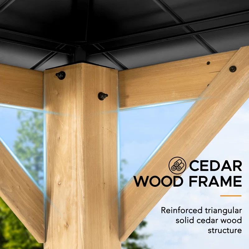 Sunjoy Solid Wood Patio Gazebo