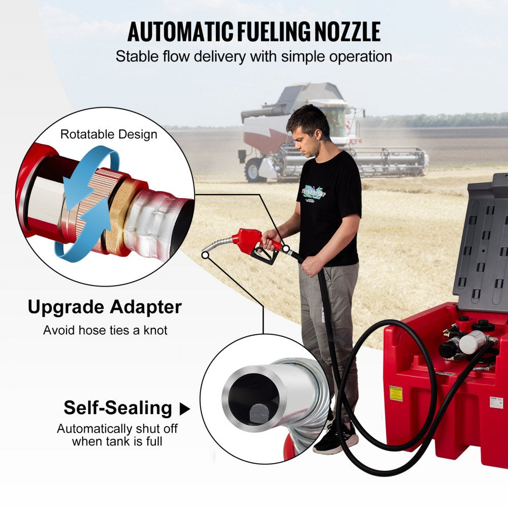 VEVOR Portable Diesel Carry Tank Fuel Caddy 58 Gallon + 12V Transfer Pump
