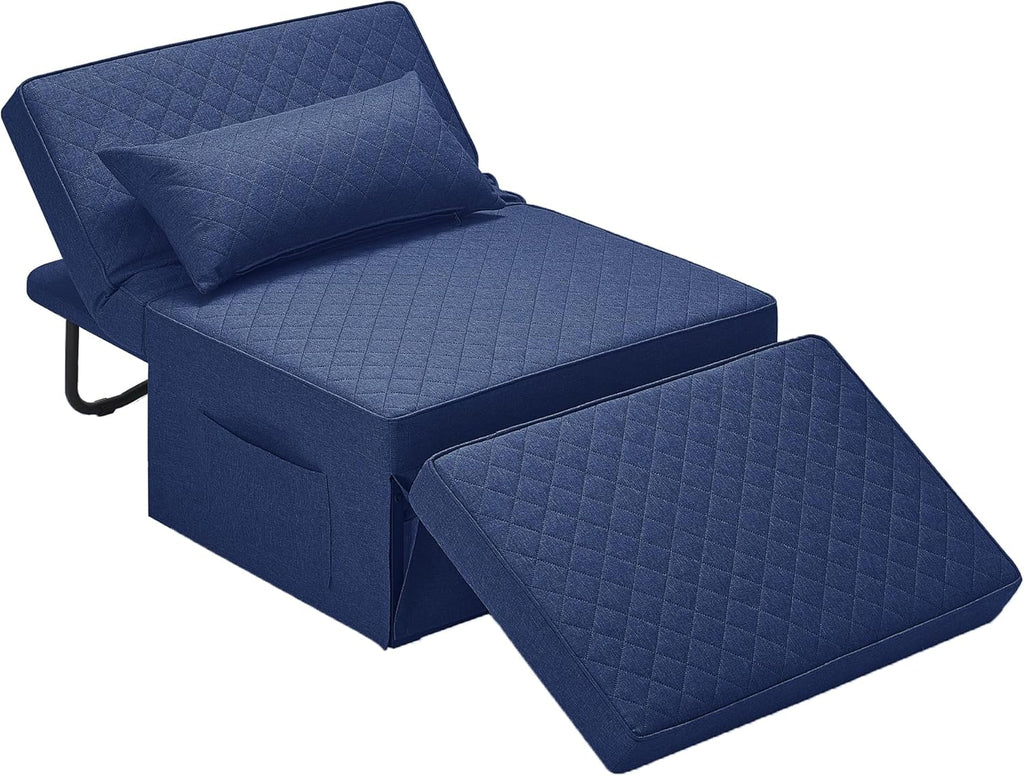 Sofa Bed, 4 in 1 Multi-Function Folding Ottoman Breathable Linen Couch Bed with Adjustable Backrest Modern Convertible Chair for Living Room Apartment Office