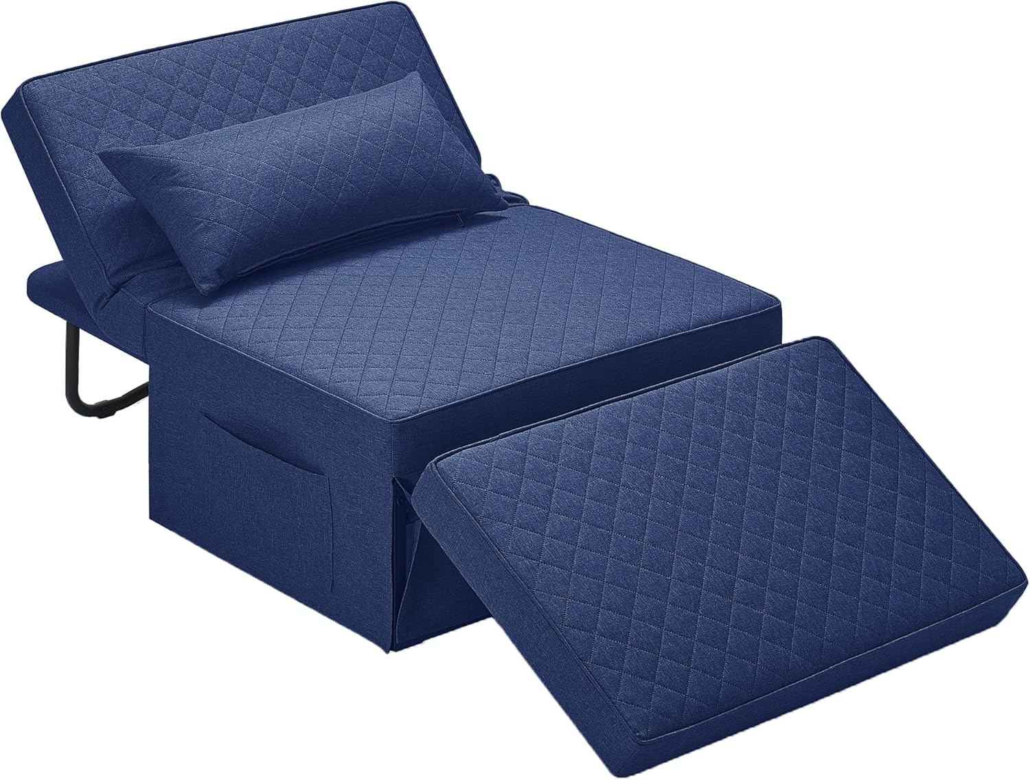 Sofa Bed, 4 in 1 Multi-Function Folding Ottoman Breathable Linen Couch Bed with Adjustable Backrest Modern Convertible Chair for Living Room Apartment Office