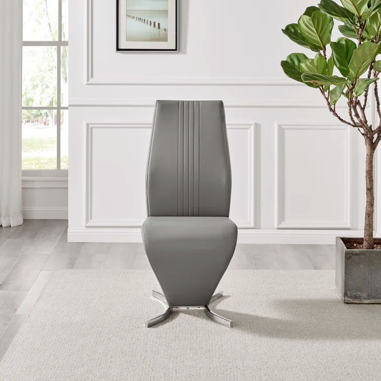 Wilhelm Faux Leather Chrome Feet 'Z' Leg Dining Chairs Modern Design