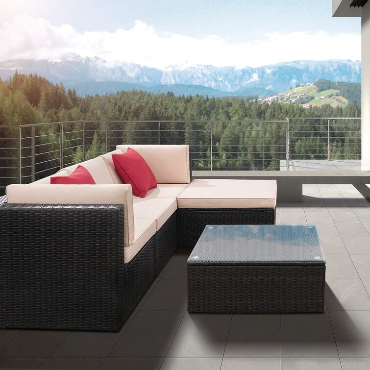 Huang 4 - Person Outdoor Seating Group with Cushions