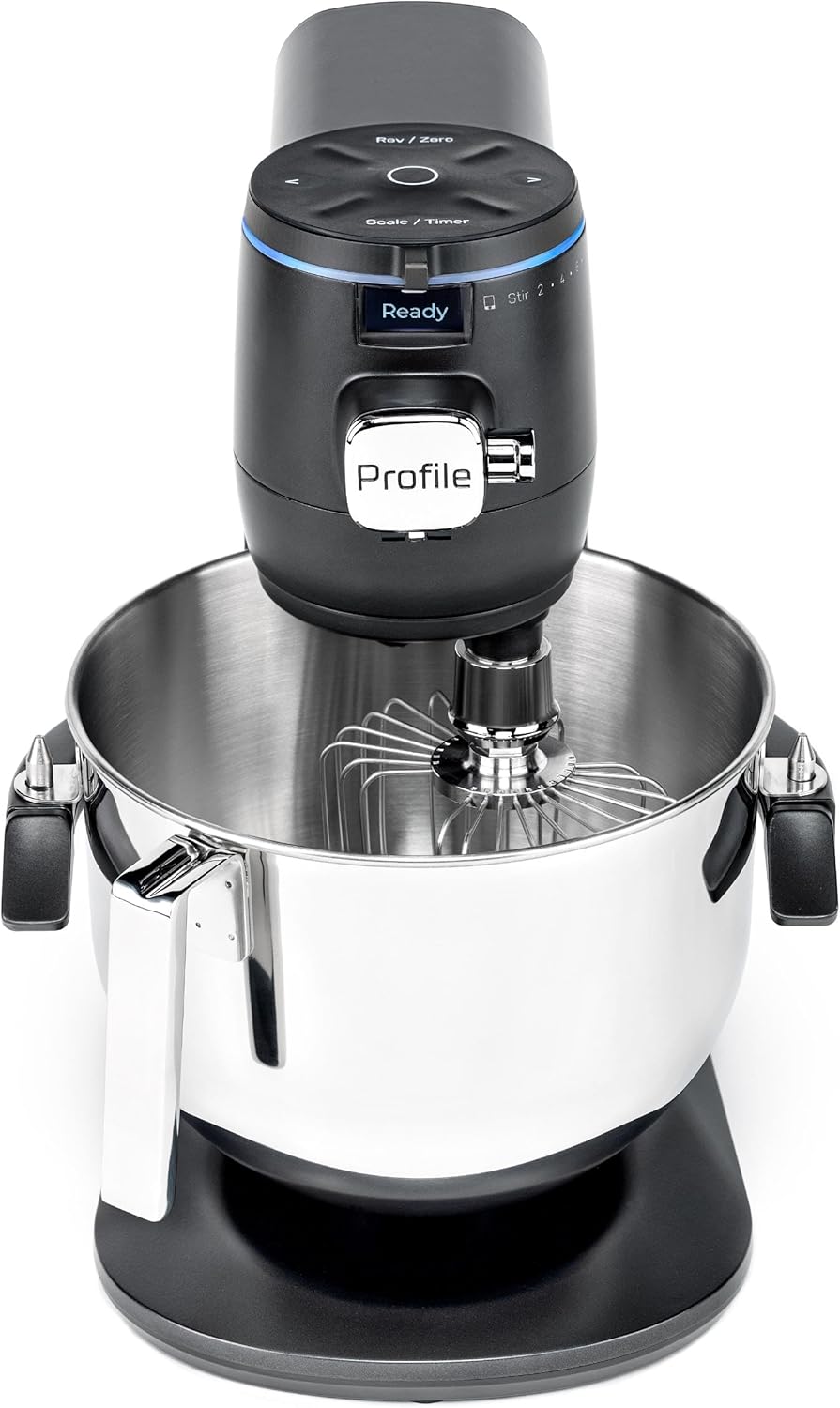 GE Profile Smart Stand Mixer w/Built-In Smart Scale & Auto Sense Technology, 7qt Stainless Steel Bowl, 11 Speed l Dough Hook, Beater, 11-wire whip l works w/Amazon Alexa & Google Home l Stone White