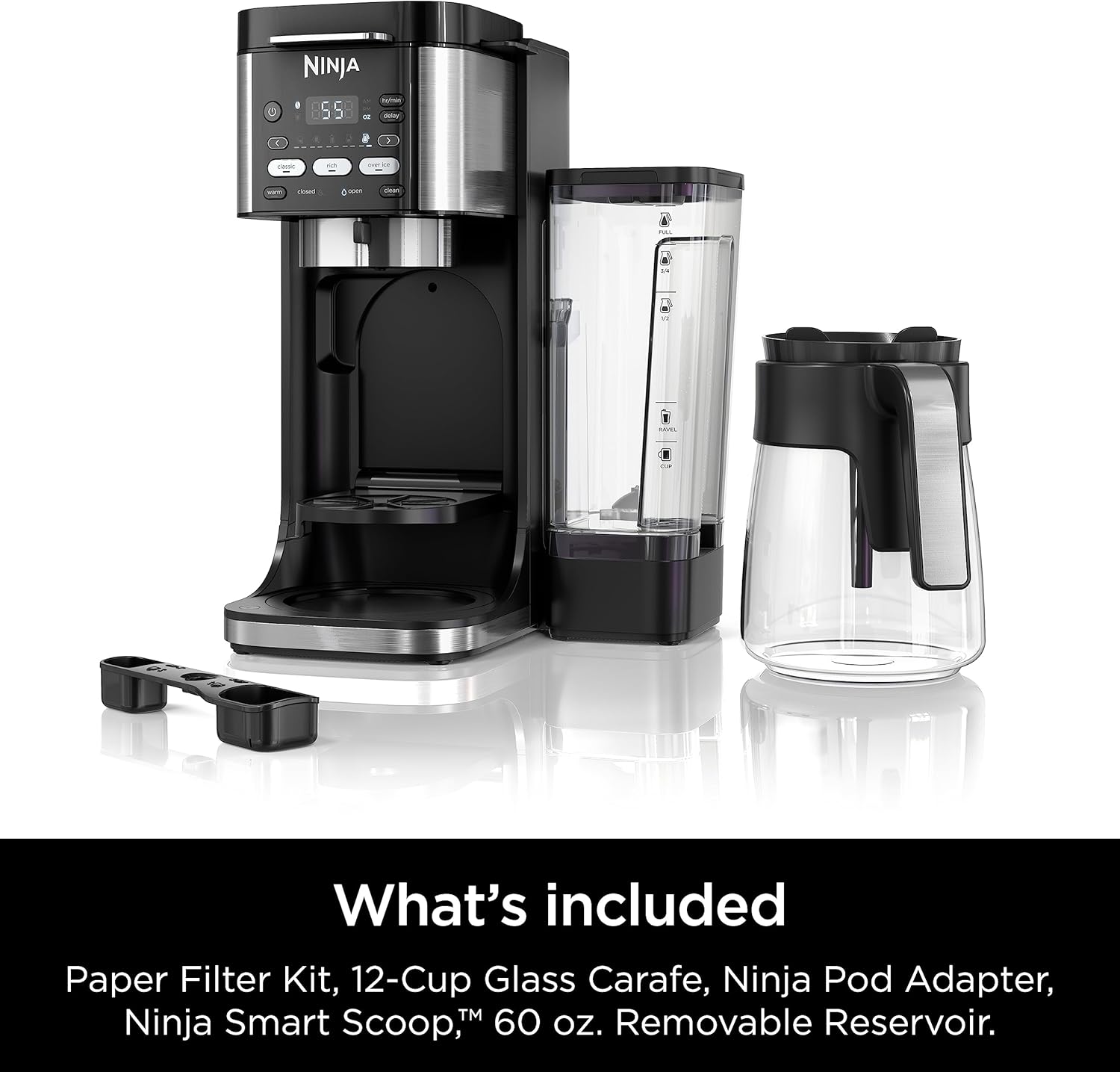 Ninja Hot and Iced Coffee Maker, Single Serve Coffee Maker and Drip Coffee Machine, DualBrew Pro Specialty 12-Cup with K-Cup Combo, Includes Permanent Filter, CFP307