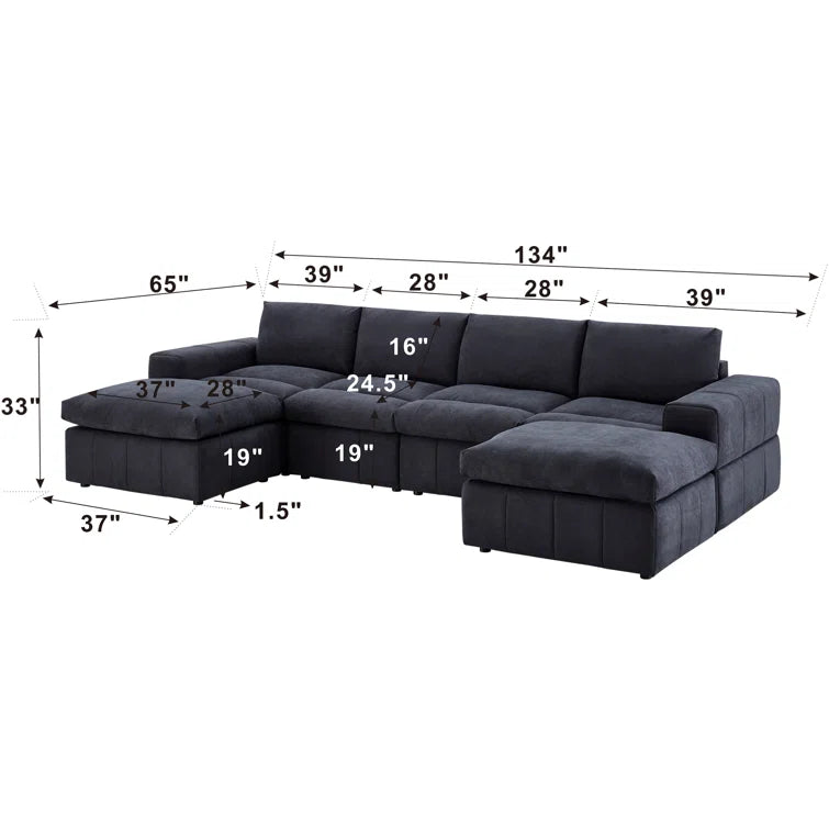 Anchoretta 6 - Piece Upholstered Sectional