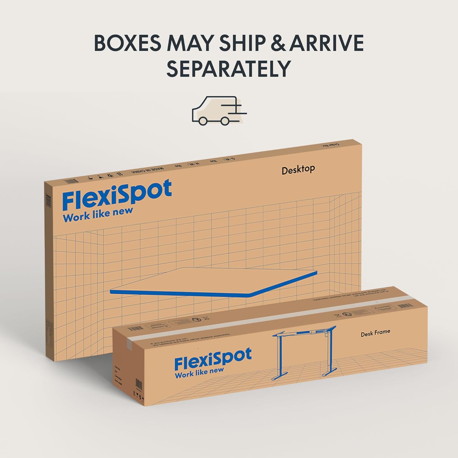 FLEXISPOT EN1 One-Piece Standing Desk 55 x 28 Inch Electric Adjustable Height Desk for Home Office and Computer Workstation (White Frame + 55" Maple Top, 2 Packages)