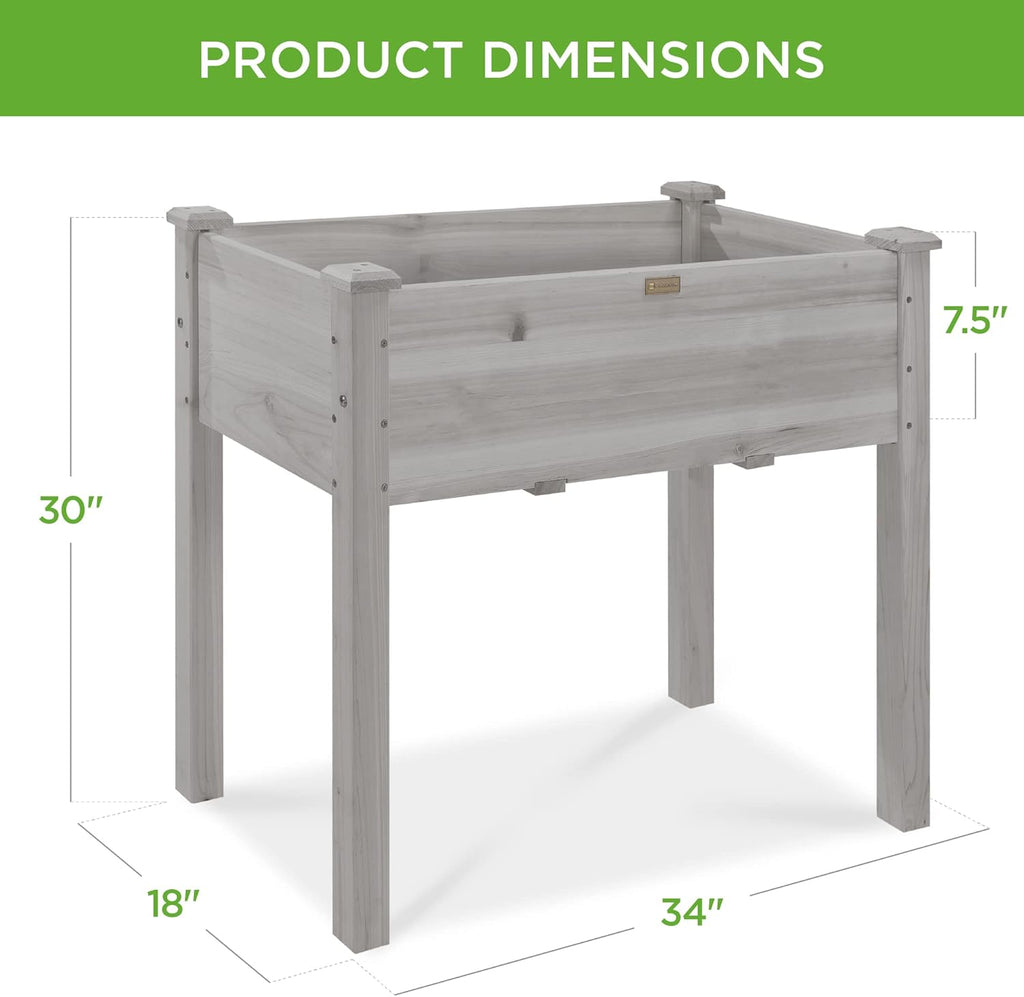 Best Choice Products 72x23x30in Raised Garden Bed, Elevated Wood Planter Box Stand for Backyard, Patio, Balcony w/Divider Panel, 6 Legs, 300lb Capacity - Natural