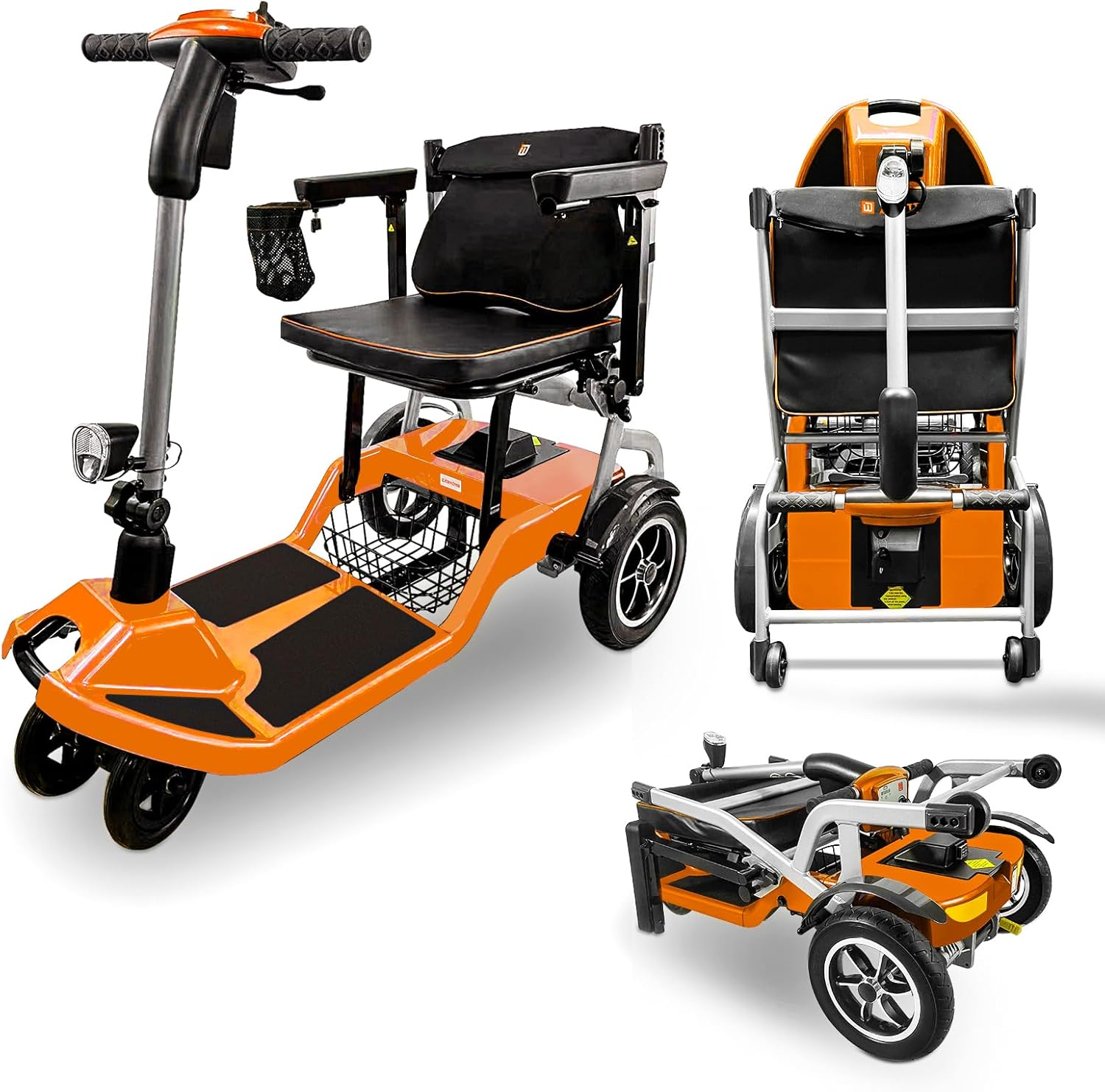 R3b-Mobility Scooters for Seniors Adults Ultra Lightweight Electric Powered Folding 4 Wheel Mobility Scooter with Headlight Cup Holder, Compact & Convenient for Travel Airline Approved, Blue