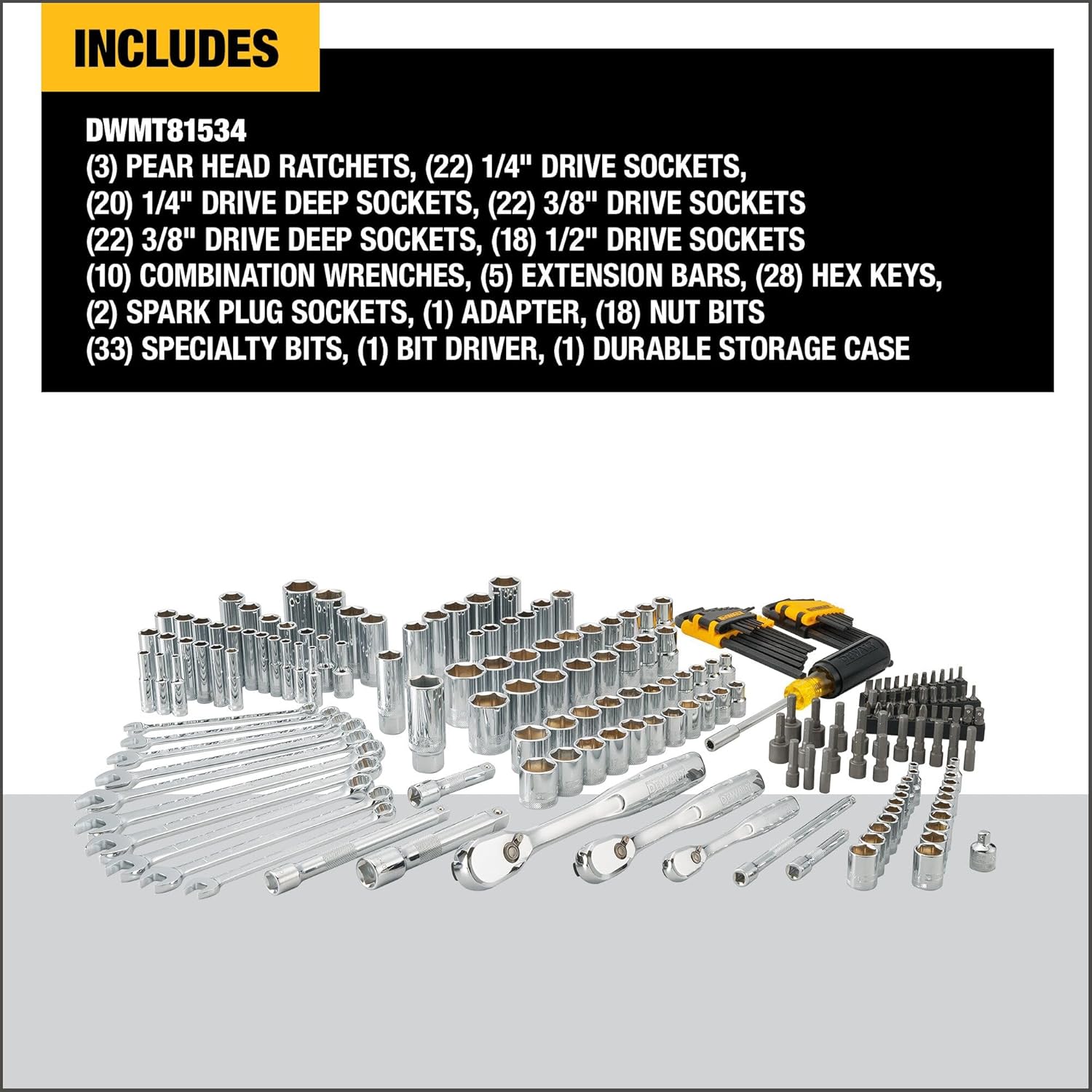 DEWALT Mechanics Tool Set (205-piece) and Screwdriver Bit Set (40-Piece)