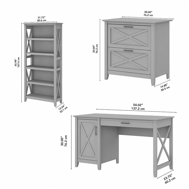 Huckins 3 Piece Rectangular Computer Desk Office Set