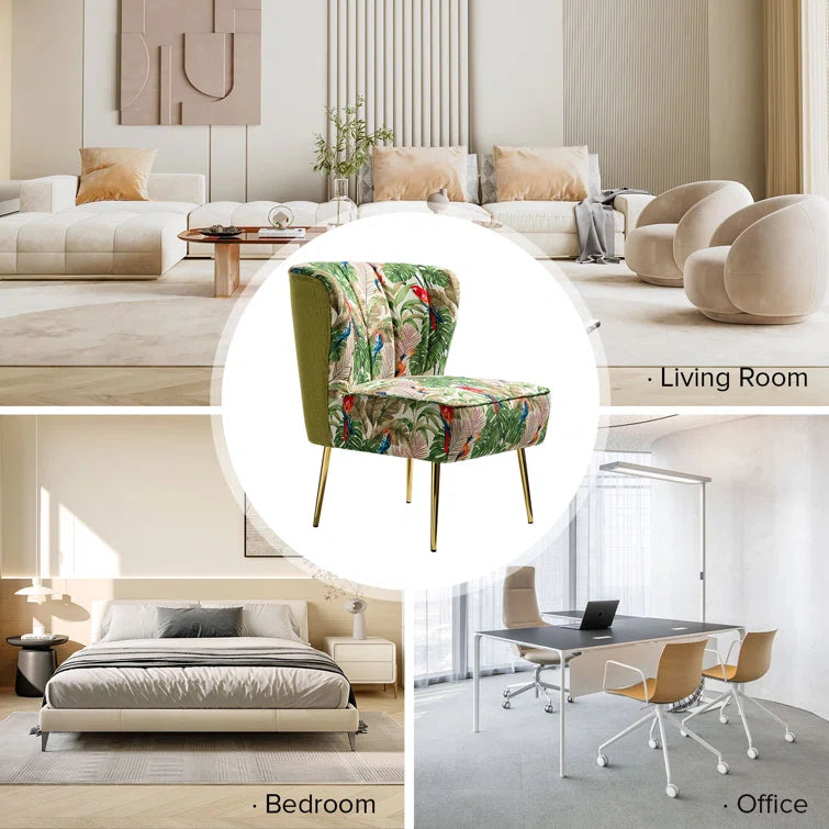 Felicia Polyester/Velvet Barrel Chair