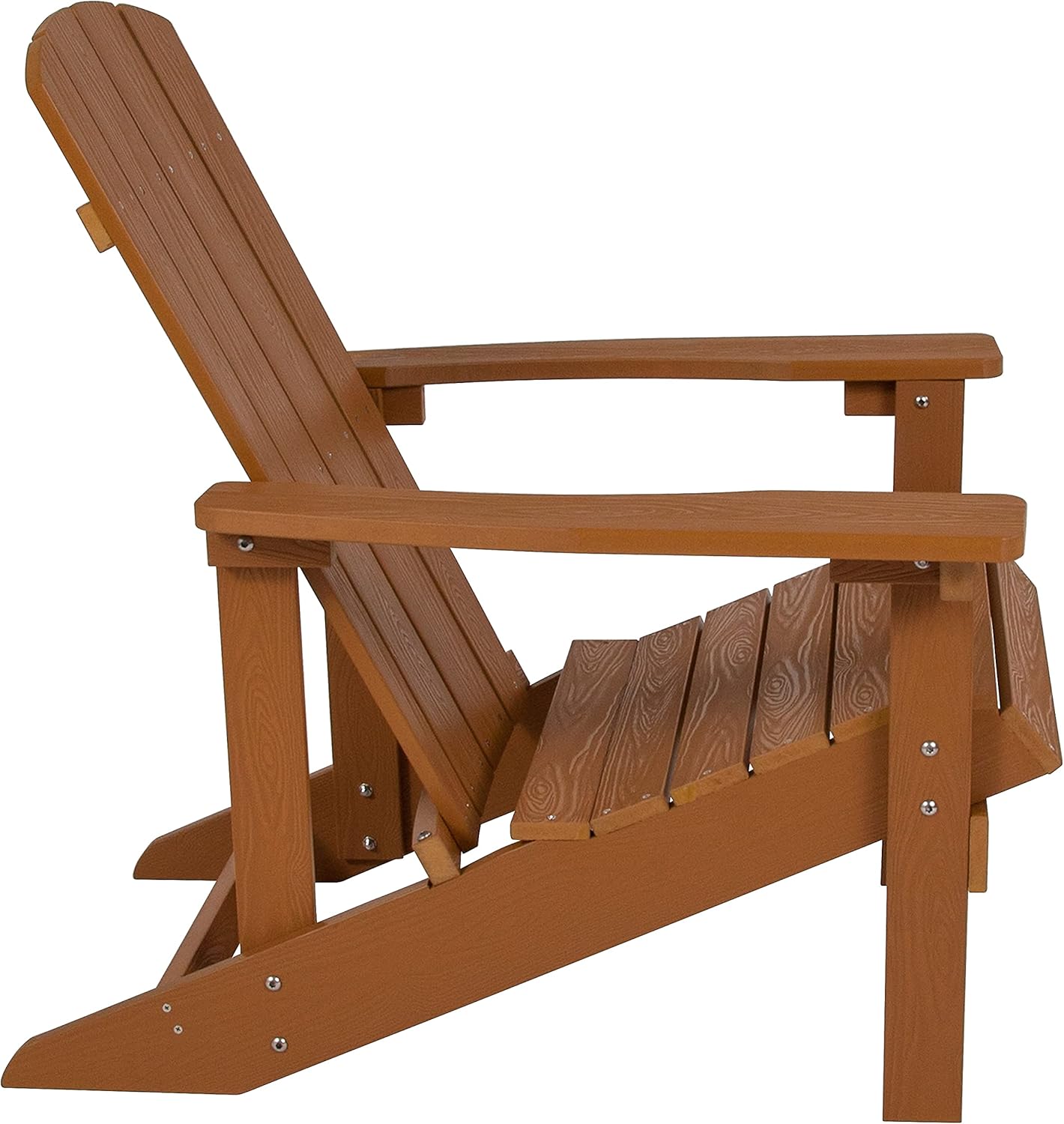 Flash Furniture Charlestown Commercial Grade Indoor/Outdoor Adirondack Chair, Weather Resistant Durable Poly Resin Deck and Patio Seating, Green
