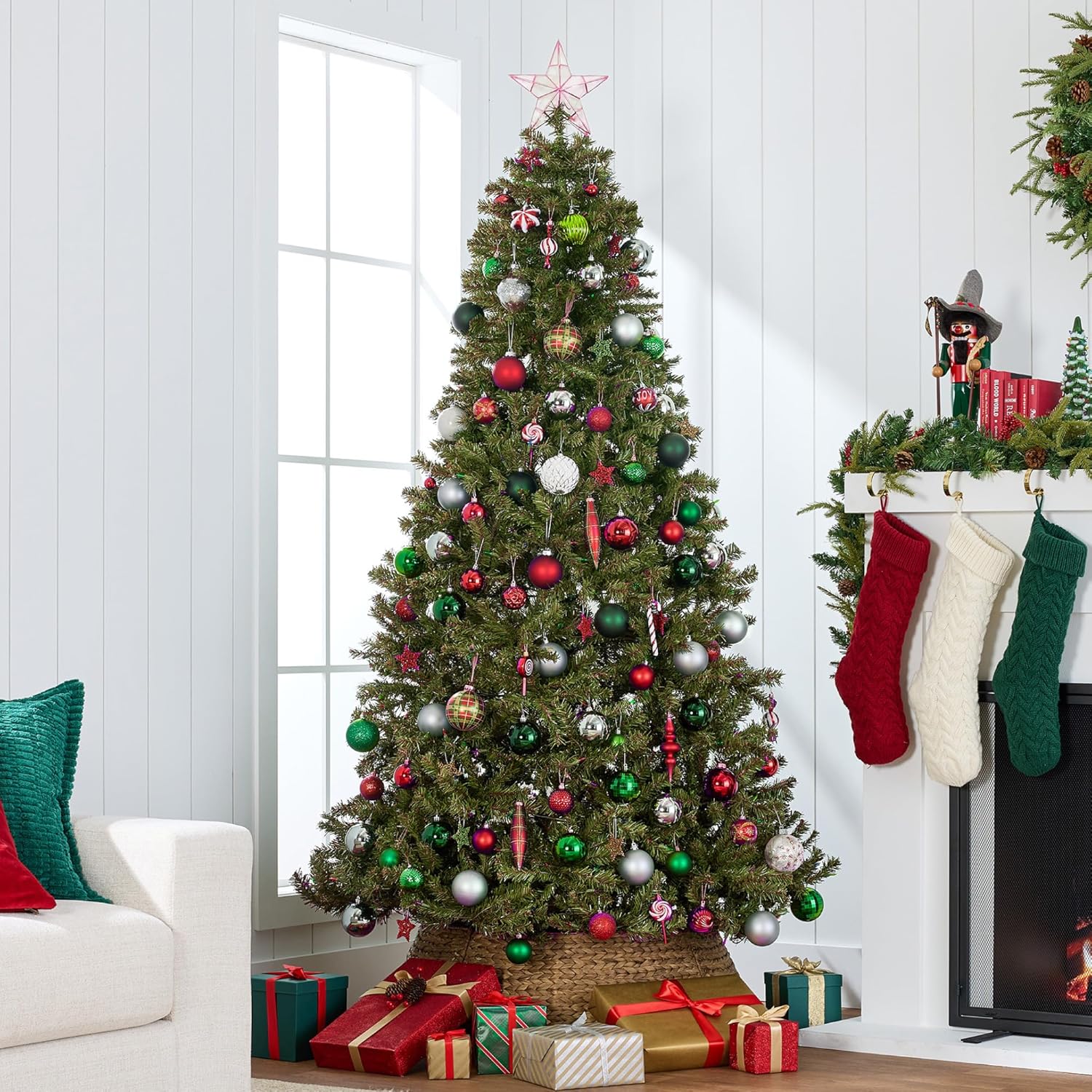 Best Choice Products Artificial Christmas Tree, 6ft Premium Pre-Lit Realistic Spruce Holiday Décor w/Dense Branches, Metal Base - Green Spruce