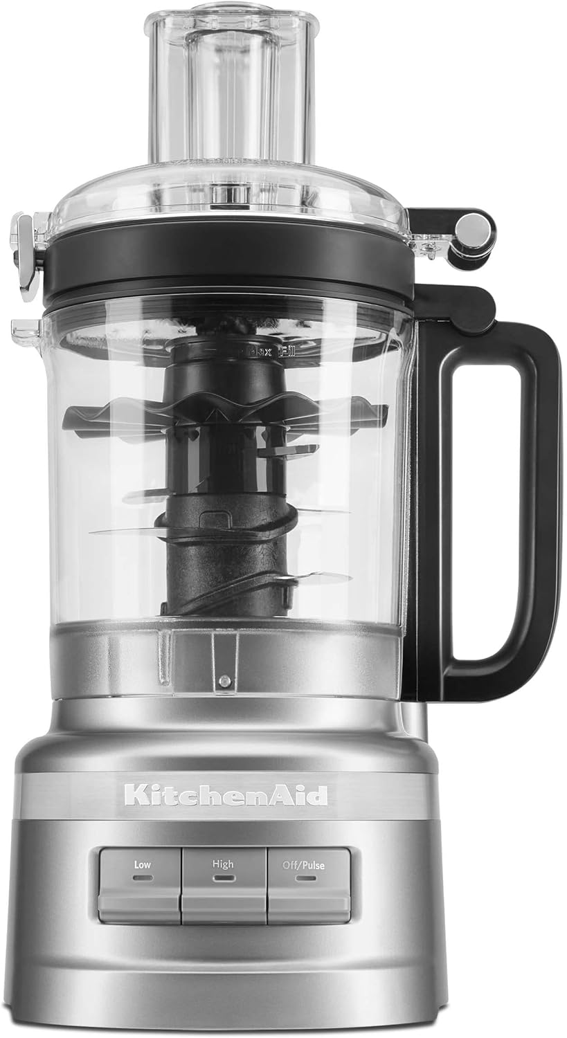 KitchenAid Classic Series 4.5 Quart Tilt-Head Stand Mixer K45SS, White & 5 Cup Food Chopper - KFC0516, Contour Silver