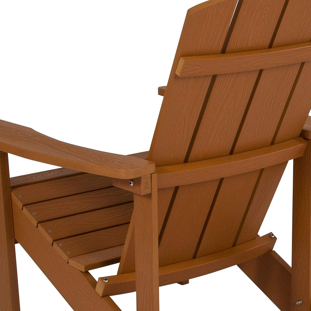 Flash Furniture Charlestown Commercial Grade Indoor/Outdoor Adirondack Chair, Weather Resistant Durable Poly Resin Deck and Patio Seating, Green
