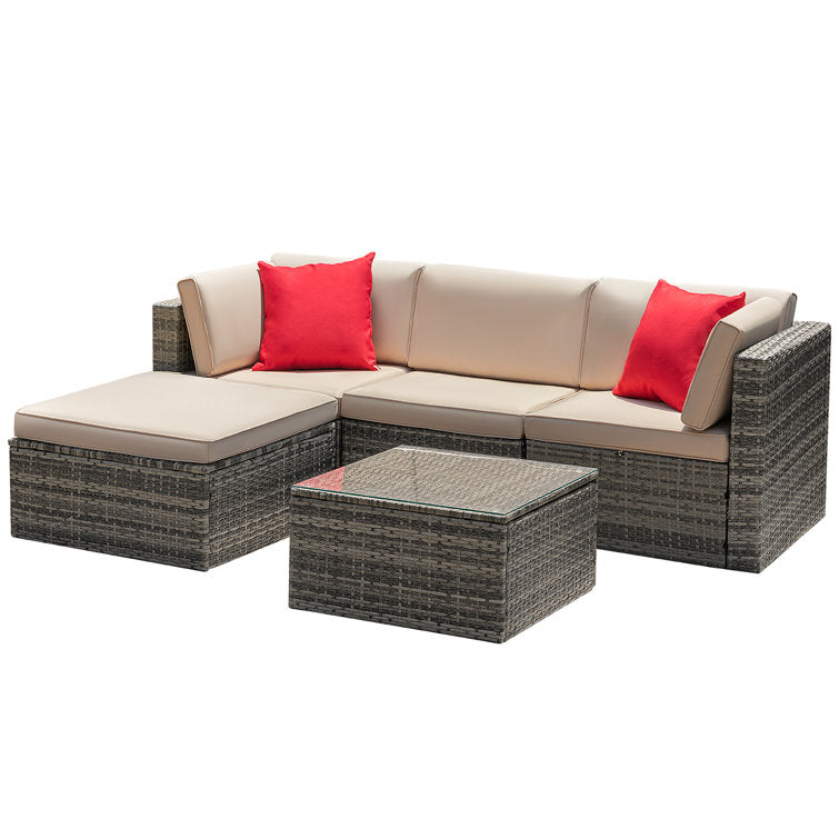 Huang 4 - Person Outdoor Seating Group with Cushions