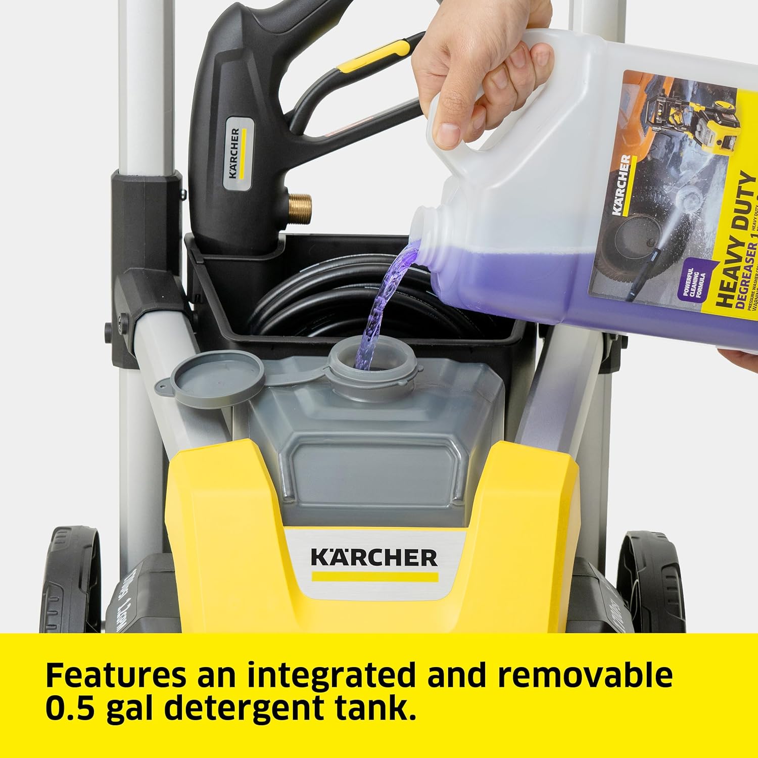 Electric Karcher Pressure Washer K1700, Max 2125 PSI, 3 Spray Nozzles, Detergent Tank, For Cars, Driveways, Siding, Patios, 1.46 max. GPM