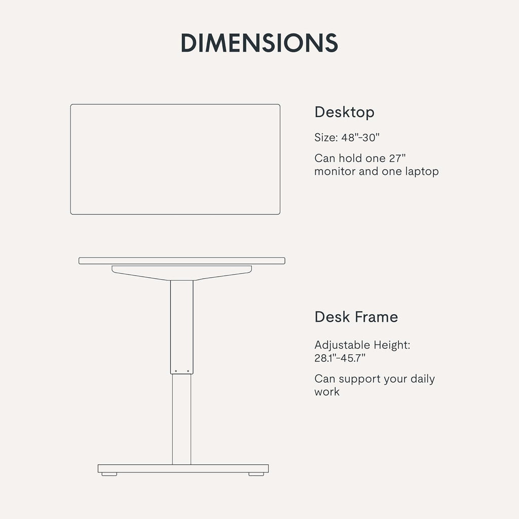 FLEXISPOT EN1 One-Piece Standing Desk 55 x 28 Inch Electric Adjustable Height Desk for Home Office and Computer Workstation (White Frame + 55" Maple Top, 2 Packages)