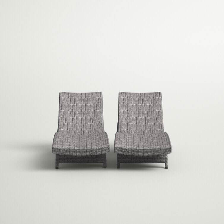 Breton Outdoor Wicker Chaise Lounge (Set of 2)