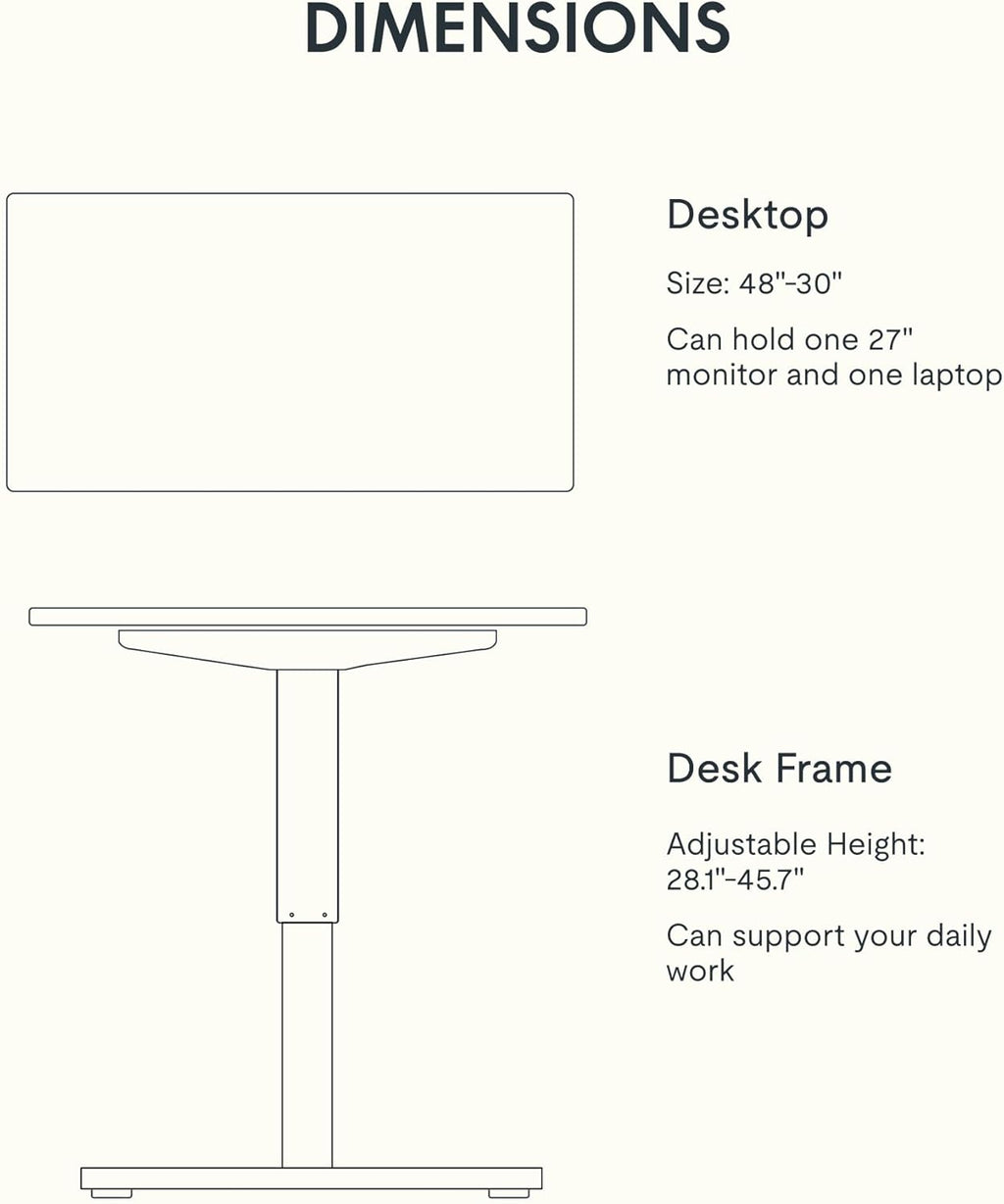 FLEXISPOT EN1 One-Piece Standing Desk 55 x 28 Inch Electric Adjustable Height Desk for Home Office and Computer Workstation (White Frame + 55" Maple Top, 2 Packages)