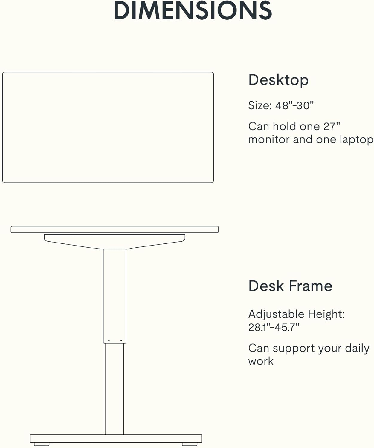 FLEXISPOT EN1 One-Piece Standing Desk 55 x 28 Inch Electric Adjustable Height Desk for Home Office and Computer Workstation (White Frame + 55" Maple Top, 2 Packages)