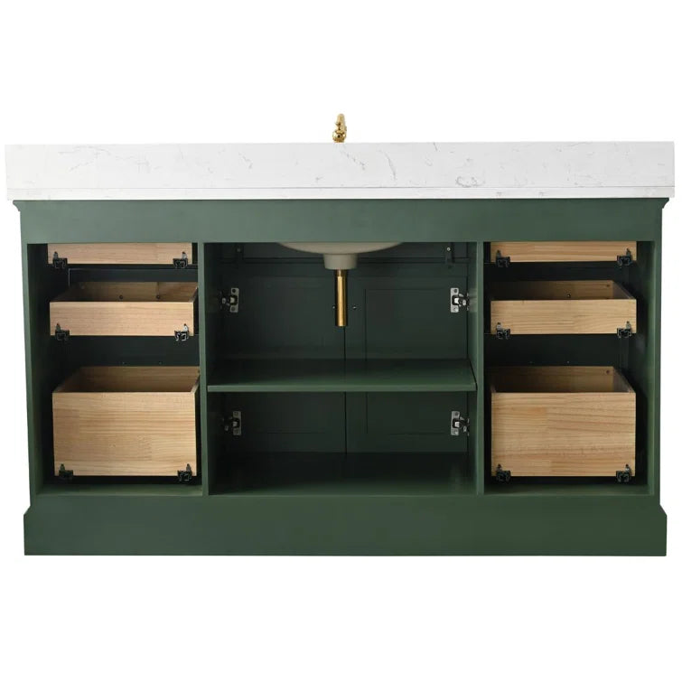 Annaline 60'' Single Bathroom Vanity with Engineered Stone Top