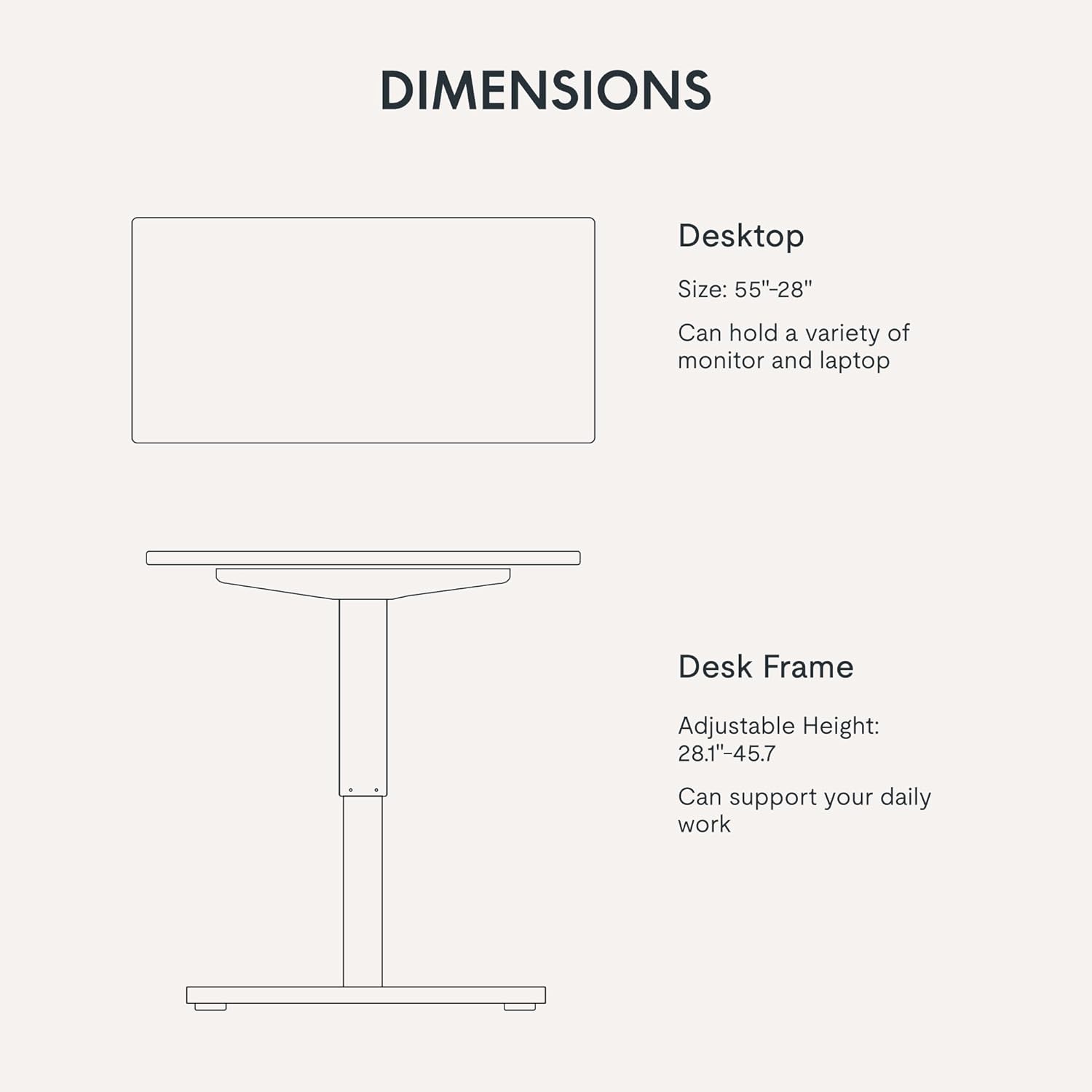 FLEXISPOT EN1 One-Piece Standing Desk 55 x 28 Inch Electric Adjustable Height Desk for Home Office and Computer Workstation (White Frame + 55" Maple Top, 2 Packages)