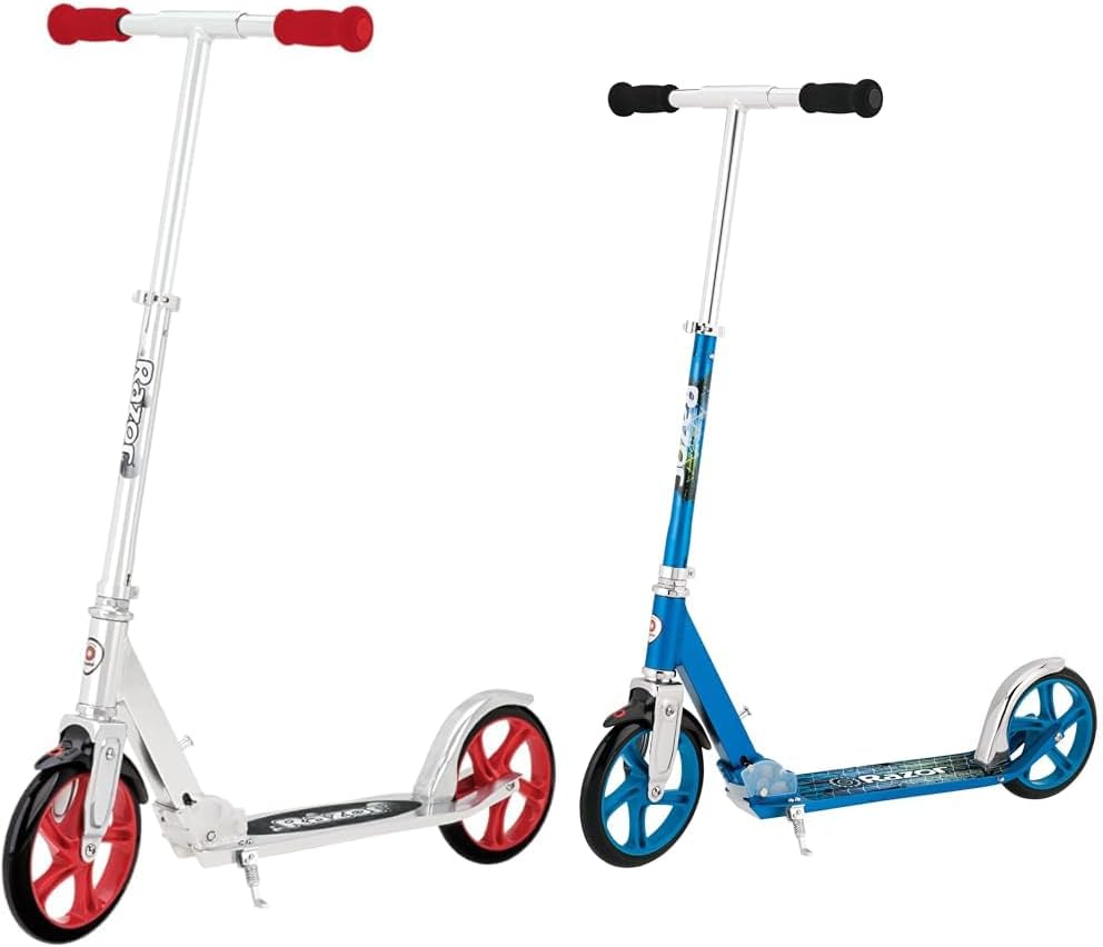 Razor A5 Lux Kick Scooter for Kids Ages 8+ - 8" Urethane Wheels, Anodized Finish Featuring Bold Colors and Graphics, for Riders up to 220 lbs