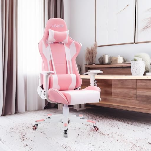 Homall Gaming Chair, Office Chair High Back Computer Chair Leather Desk Chair Racing Executive Ergonomic Adjustable Swivel Task Chair with Headrest and Lumbar Support (Dark Black)