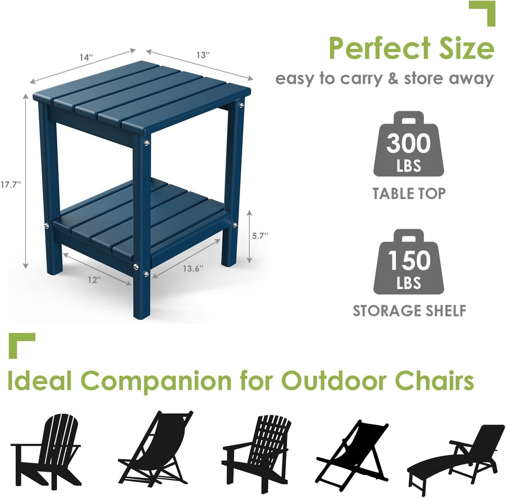 GREENVINES Outdoor Rocking Chairs | Set of 2 | Porch Rocker | HDPE Plastic | Black | Oversized Rockers | High Back | Big & Tall | Ladder Back | for Patio Outside Backyard Balcony Garden