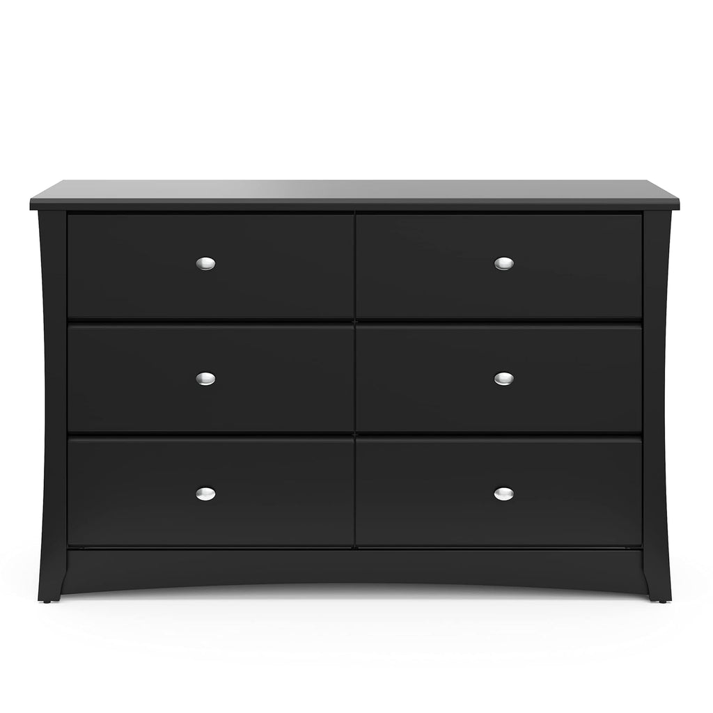 Storkcraft Crescent 6 Drawer Double Dresser (Pebble Gray) – GREENGUARD Gold Certified, For Nursery, Dresser, Kids Nursery Organizer, Chest of Drawers